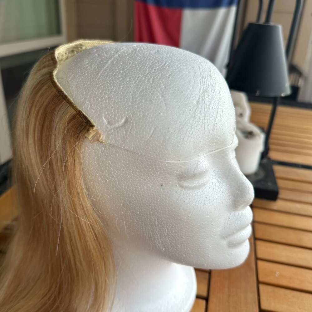 Dark blond halo topper hair piece - Picture 5 of 5